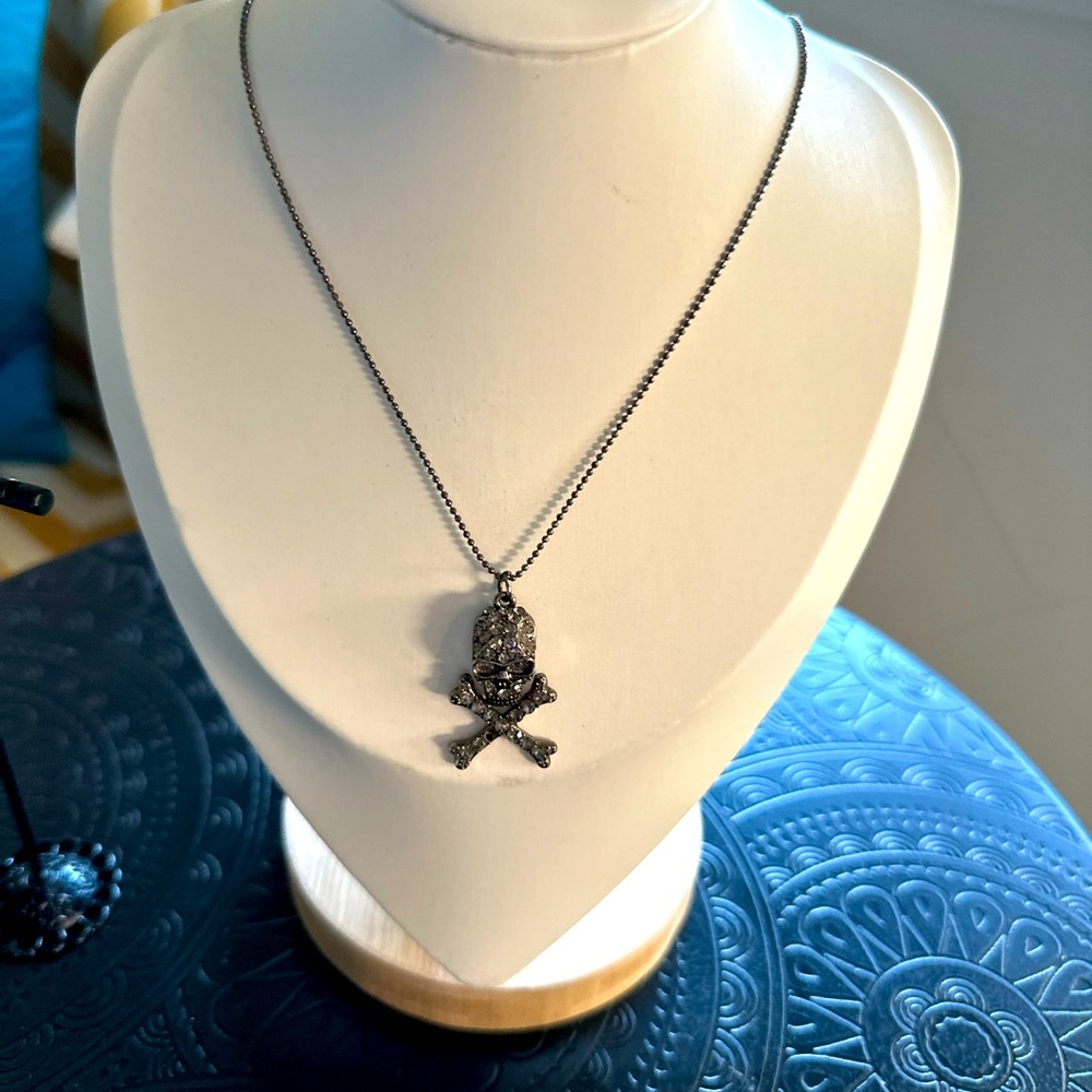 Skull & Bones Rhinestone Necklace